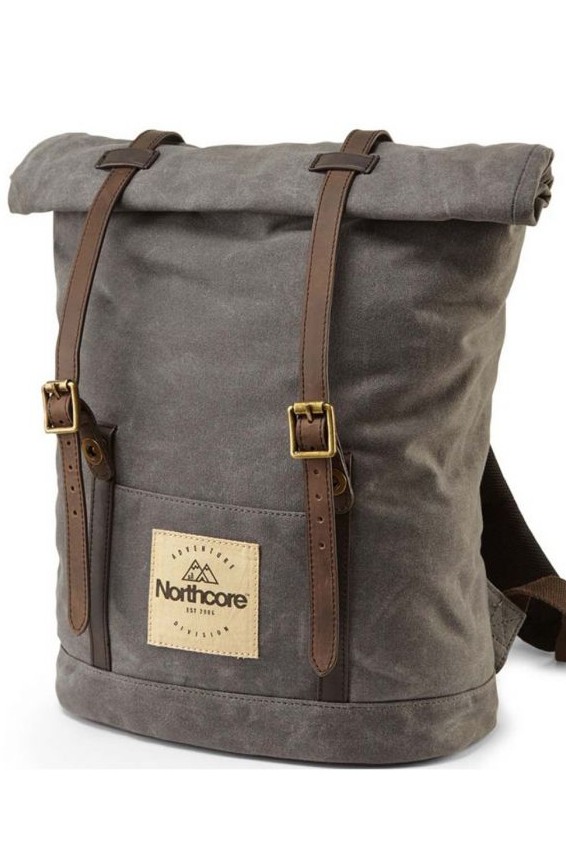 northcore waxed canvas backpack stone