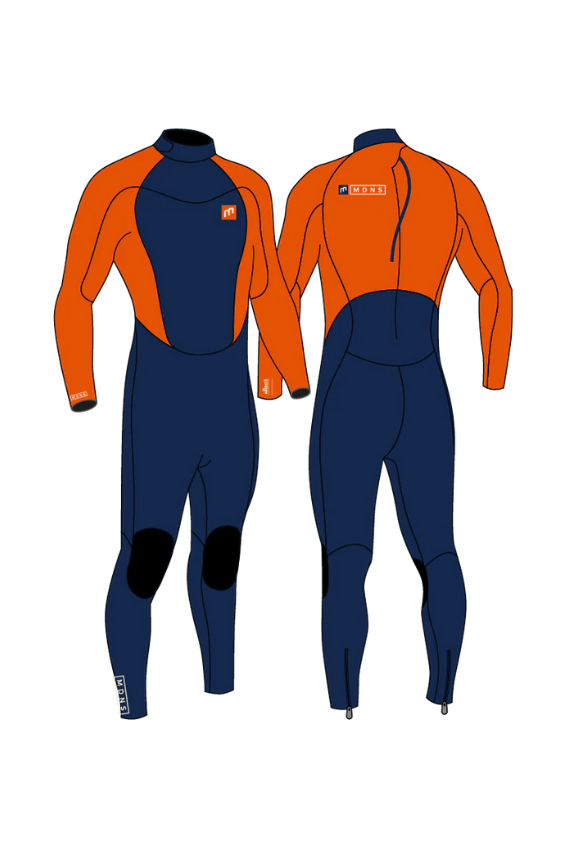 Pioneer 43 steamer boys wetsuit navy orange