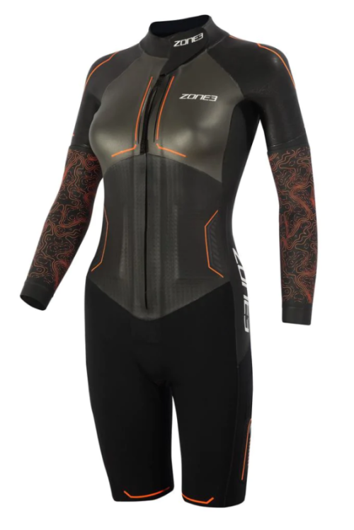 zone 3 evolution swimrun wetsuit black orange